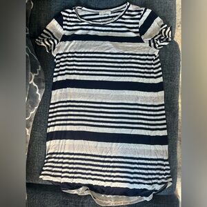 Navy and White Striped Mini Dress great for a cover up!